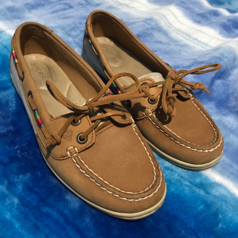 Sperry Boat Shoes with Rainbow Detail